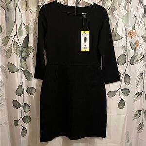 Buffalo David Bitton Black Long-Sleeve Crewneck Shift Dress
